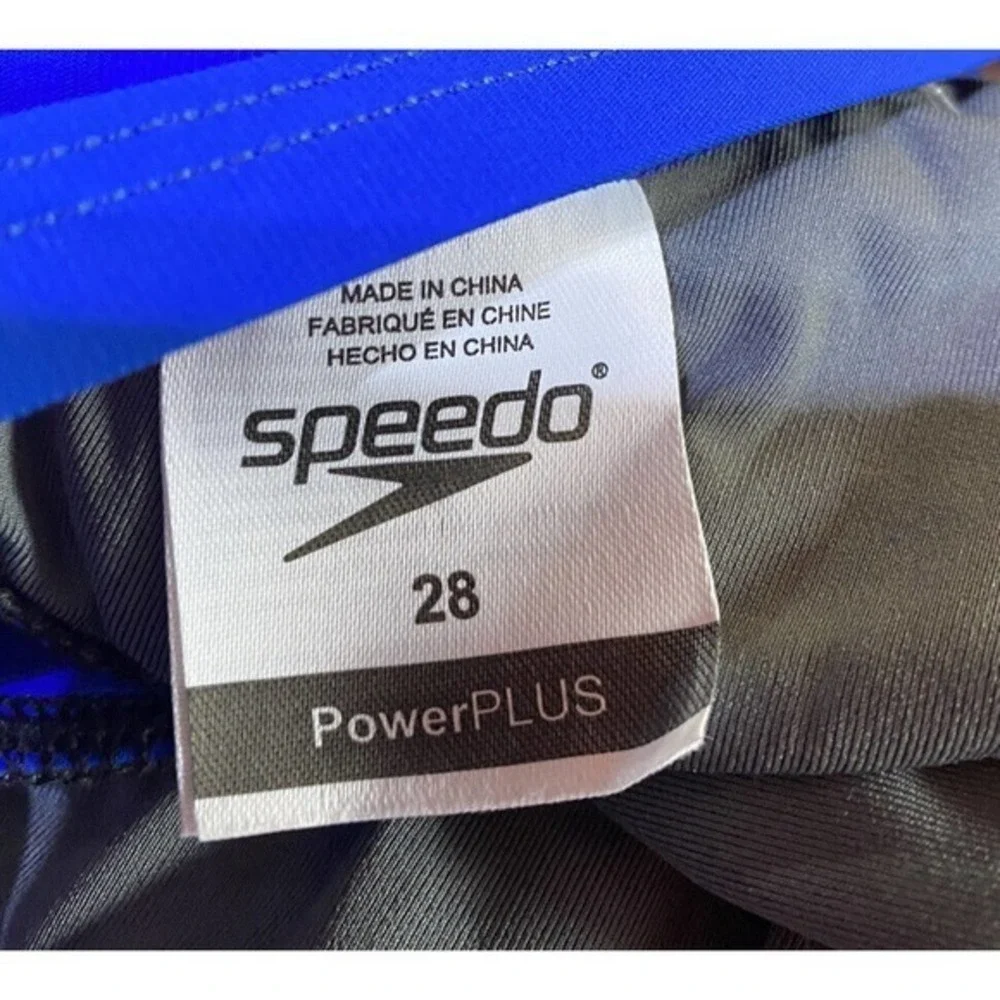 SPEEDO Bolt Splice Drill Back Swim‎ Suit BLUE Womens Sz 2 28